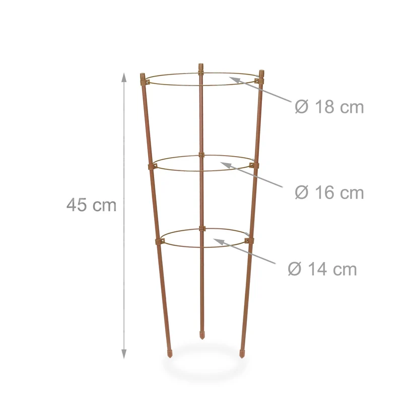 Lot de 4 tuteurs à tomates extensibles pour balcon jardin support plantes grimpantes en métal marron 13_0012759