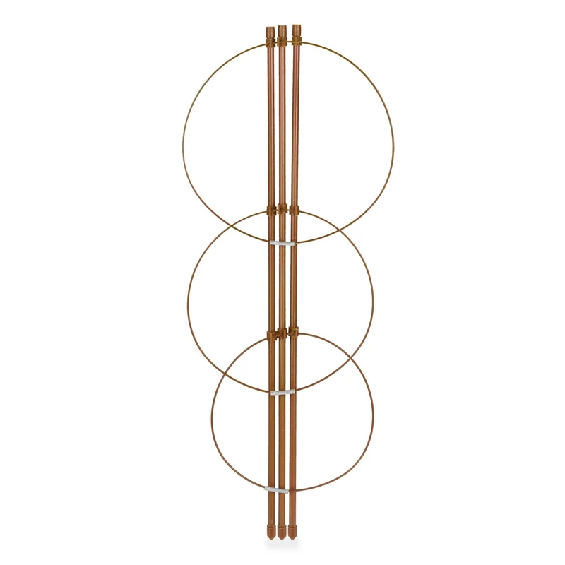 Lot de 4 tuteurs à tomates extensibles pour balcon jardin support plantes grimpantes en métal marron 13_0012759