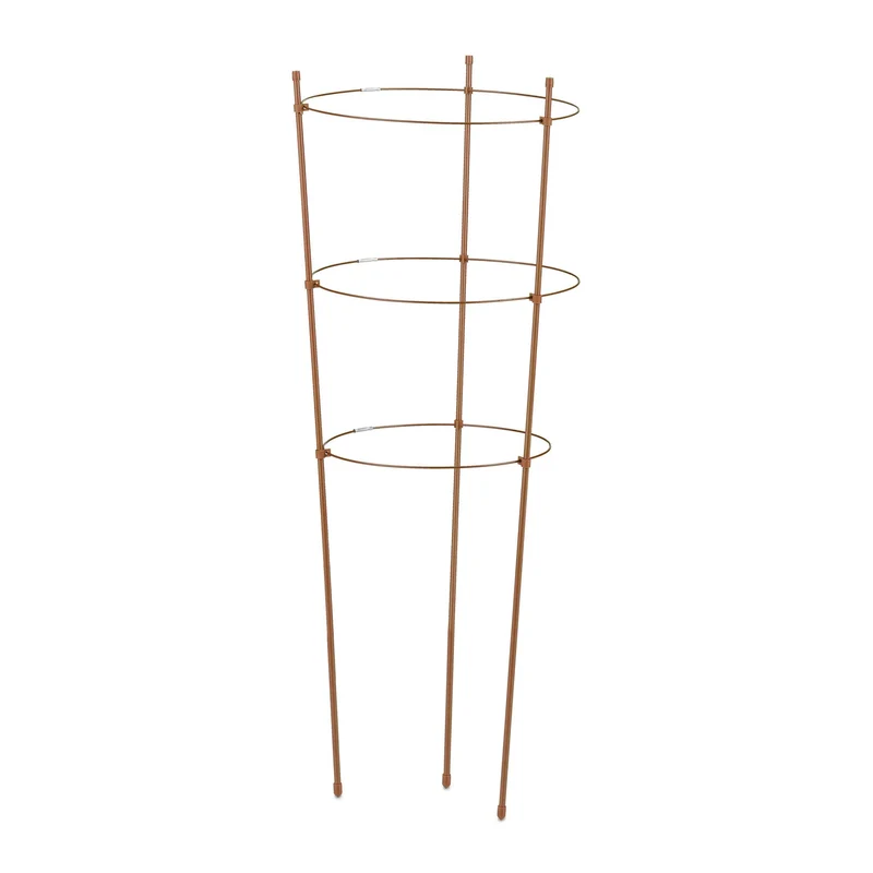 Lot de 6 tuteurs à tomates pour balcon jardin ajustables 80 x 60 cm soutien pratique en métal marron 13_0012756