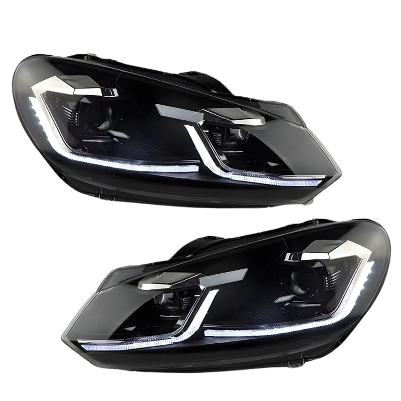 Feux Avant LED VW Golf 6 GTI R Noir Rouge