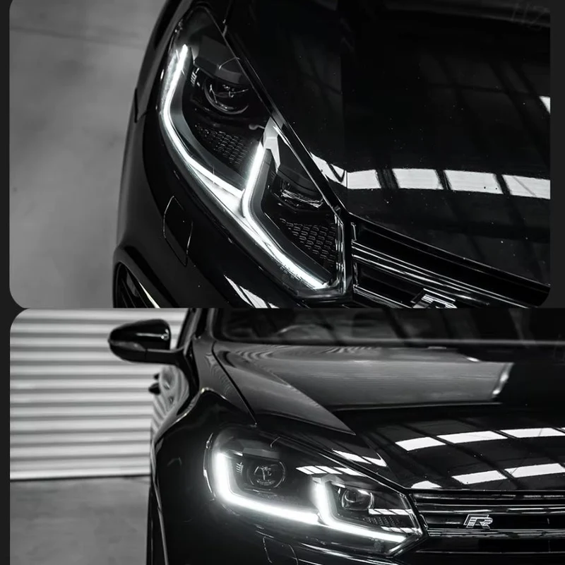 Feux Avant LED VW Golf 6 GTI R Noir Rouge