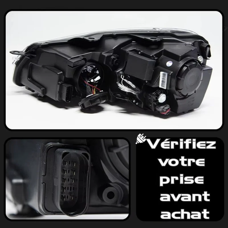 Feux Avant LED VW Golf 6 GTI R Noir Rouge