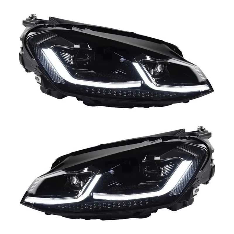 Feux Avant LED VW Golf 7 Ligne Noir Rouge
