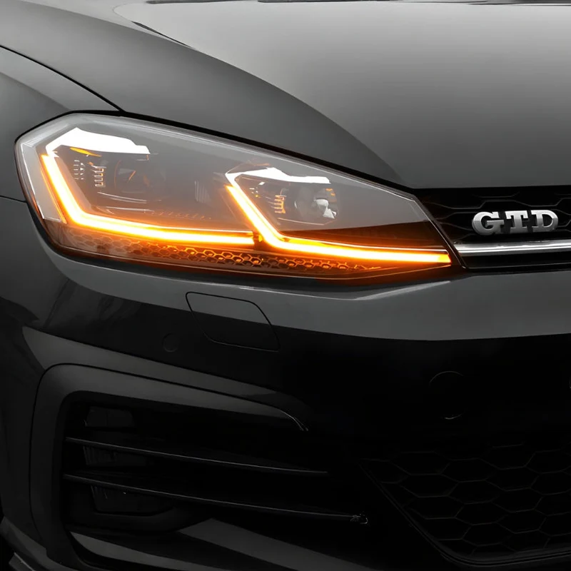 Feux Avant LED VW Golf 7 Ligne Noir Rouge