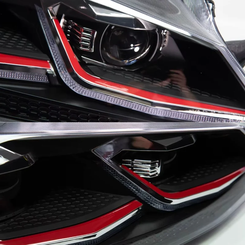 Feux Avant LED VW Golf 7 Ligne Noir Rouge