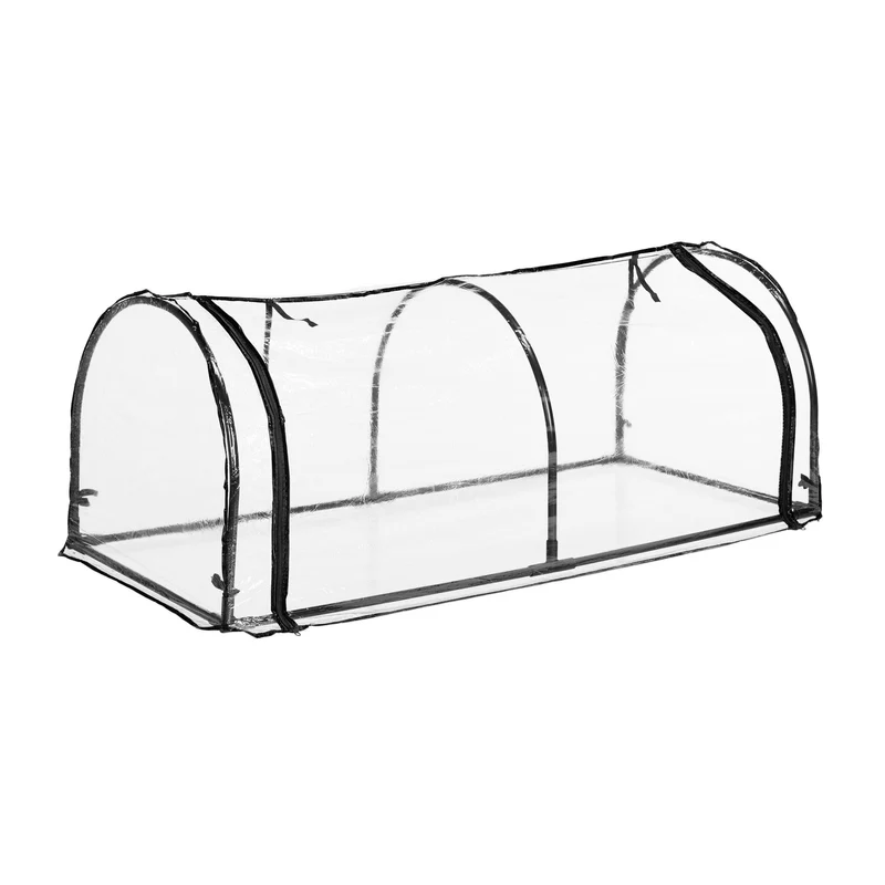 Serre de jardin en forme de tunnel pour semis 210 x 120 x 120 cm facile à monter en PVC transparent 13_0011993