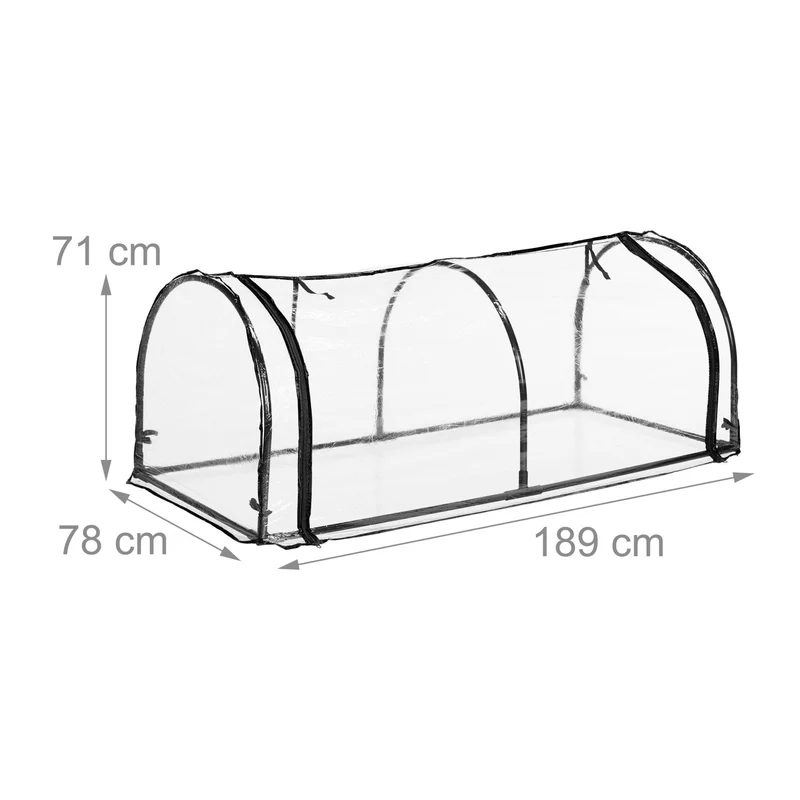 Serre de jardin en forme de tunnel pour semis 210 x 120 x 120 cm facile à monter en PVC transparent 13_0011993