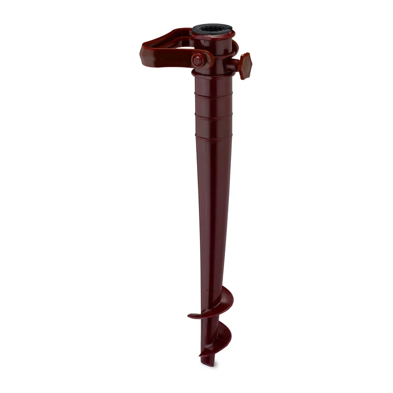 Pied de parasol solide et léger jardin compatibilité tube jusqu'à 32 mm en métal brun 13_0012037