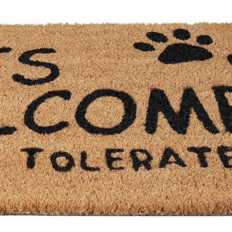 Paillasson décoratif antidérapant intérieur extérieur 75 x 45 cm avec motif amusant en fibres de coco naturel 13_0010950