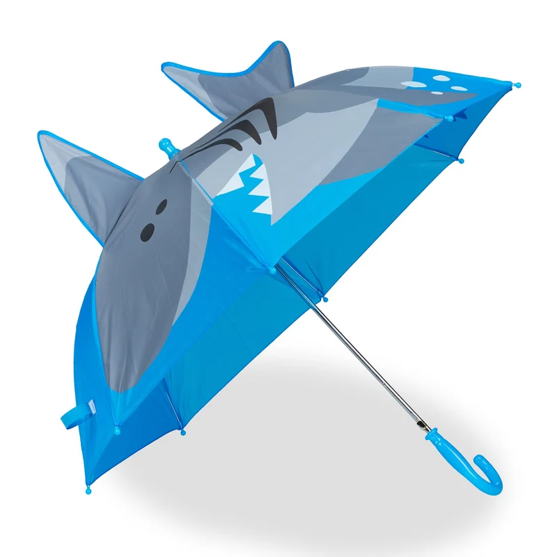Parapluie enfant motif requin 65 x 65 cm léger protection pluie pratique coloré en polyester multicolore 13_0013301