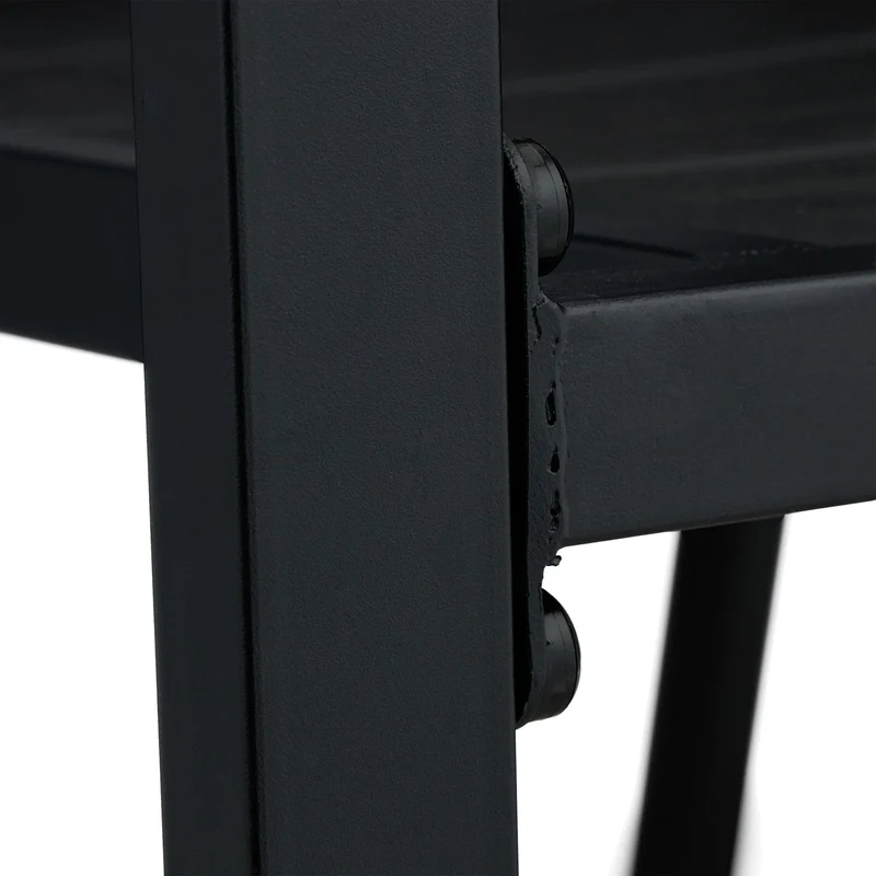 Lot de 4 chaises de jardin confortables avec accoudoirs 40 x 60 x 85 cm en plastique noir 13_0012892