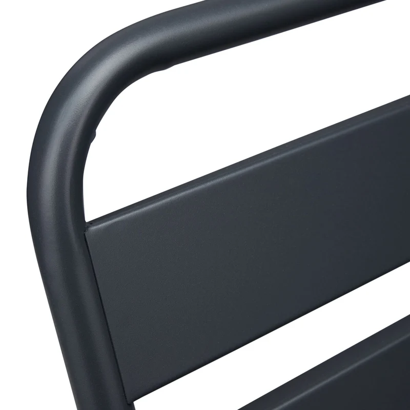 Banc de jardin pliable 2 sièges extérieur compact pour balcon confort d'assise 120 x 60 x 80 cm en acier gris 13_0010451
