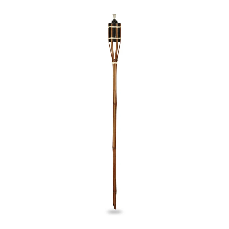 Lot de 10 torches de jardin décoratives en bambou ambiance romantique 120 cm en bambou marron 13_0010617