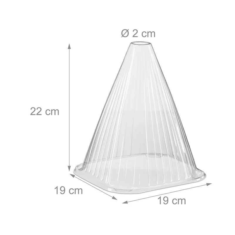 Lot de 24 cônes de forçage pour jeunes plantes jardin 22 x 19 x 19 cm protection intempéries en PVC transparent 13_0010524