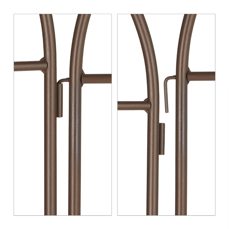 Lot de 2 tuteurs à tomates treillis décoratif jardin 150 x 30 x 30 cm en métal marron 13_0012021