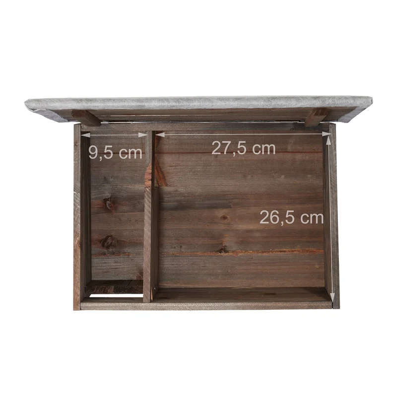 Abri à hérissons jardin hibernation avec sol confortable 75 x 50 x 30 cm en bois naturel 13_0013165