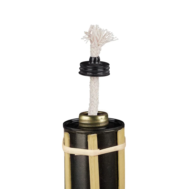 Lot de 10 torches de jardin décoratives pour éclairage ambiance extérieur 140 x 15 cm en bambou naturel 13_0012987