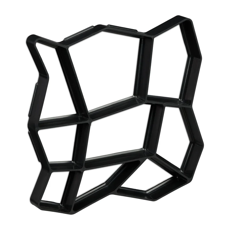 Moule à béton réutilisable 35 x 35 cm pour jardin 9 chambres style moderne en plastique noir 13_0009921