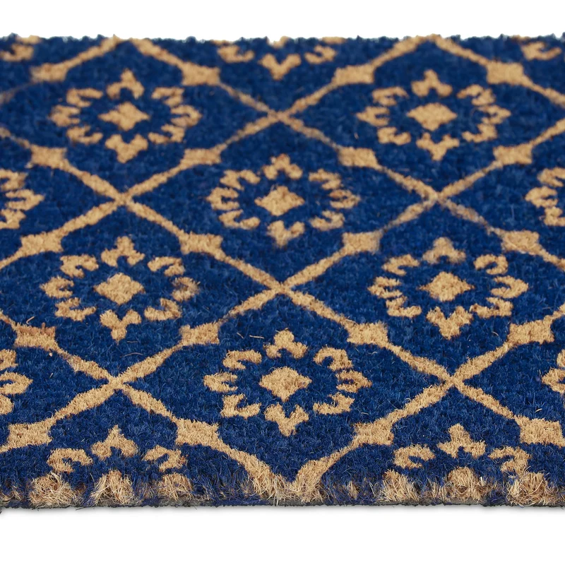 Paillasson anti-dérapant design accueillant 75 x 45 cm en fibres de coco marron 13_0011401