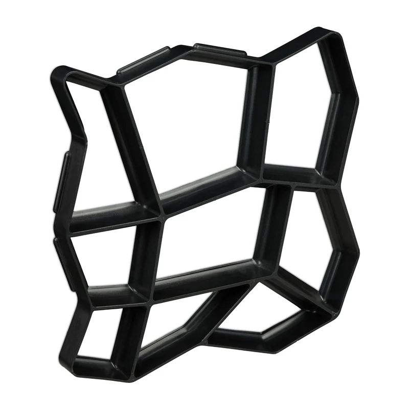 Moule à plaques hexagonales pour jardin réutilisable 42 x 42 cm design pratique en plastique noir 13_0009914