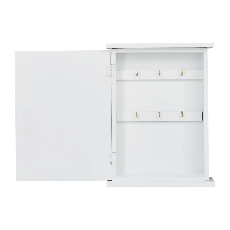 Boîte à clés en bois laqué blanc style maison de campagne 29 x 22 x 8 cm ambiance conviviale en bois blanc 13_0009994