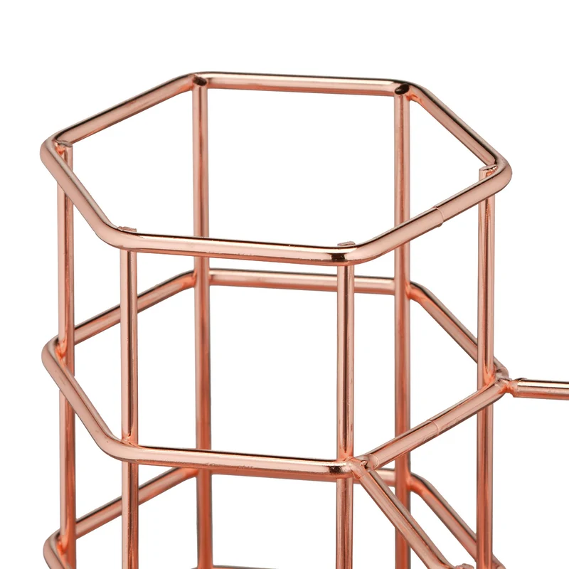 Organiseur de pinceaux maquillage 12,5 x 12 x 12,5 cm design moderne compact salle de bain en métal noir 13_0012880