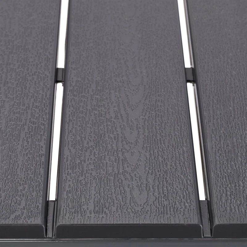 Table carrée à manger pour 4 personnes jardin terrasse 80 x 80 x 75 cm en plastique gris 13_0012919