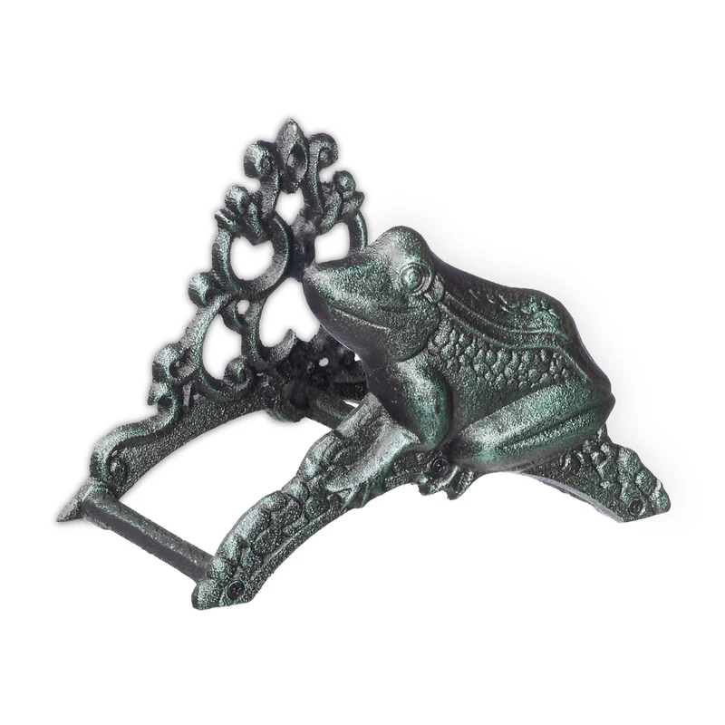 Support mural pour tuyau d’arrosage pratique forme vintage 30 x 20 x 10 cm en fonte de fer vert 13_0013356
