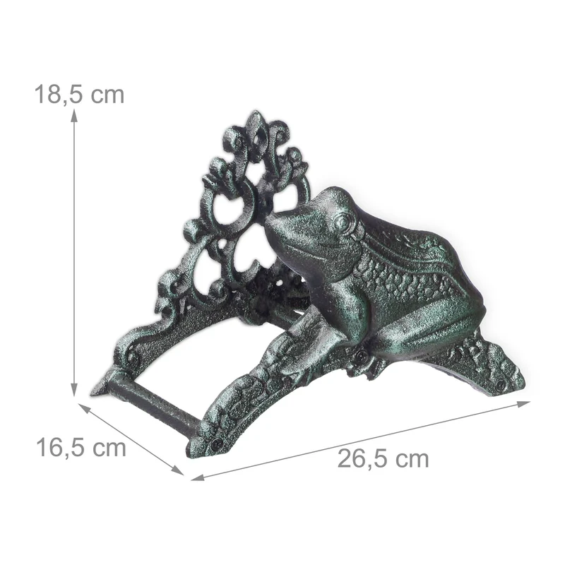 Support mural pour tuyau d’arrosage pratique forme vintage 30 x 20 x 10 cm en fonte de fer vert 13_0013356