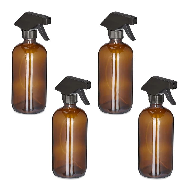 Lot de 4 pulvérisateurs ergonomiques verre brun entretien intérieur jardin 500 x 500 x 240 mm en verre marron 13_0013286