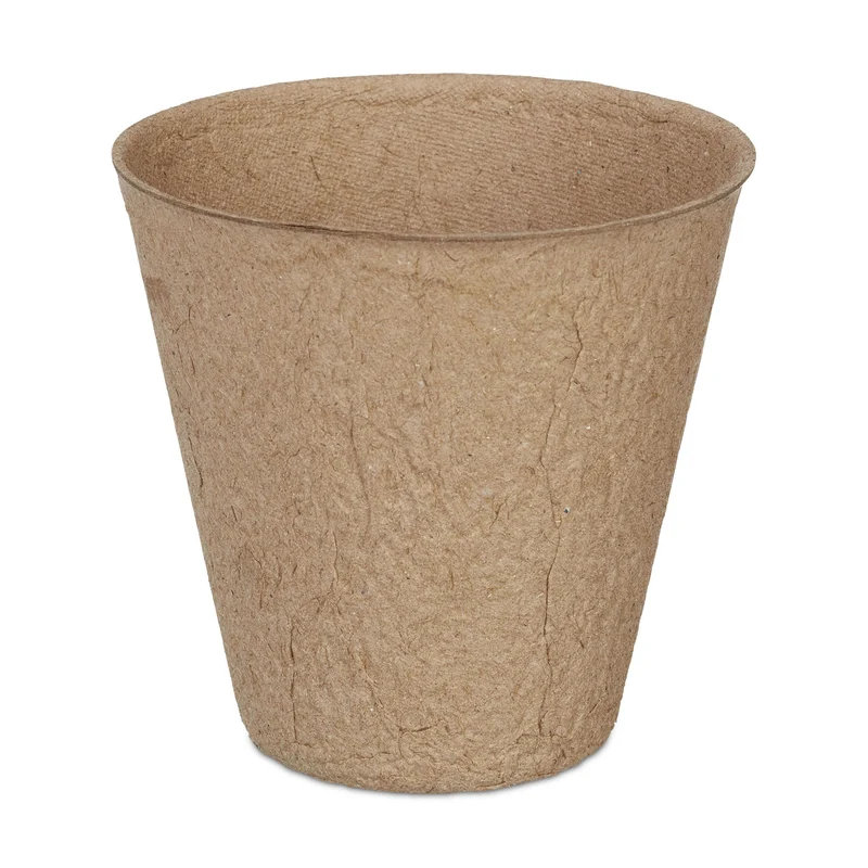 Lot de 120 godets de semis biodégradables pratiques jardinage terrasse 7,5 x 8 cm en cellulose naturelle 13_0010137