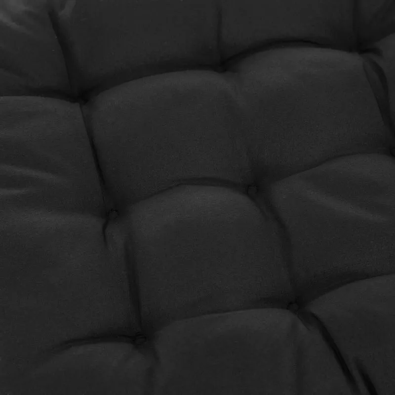 Lot de 4 galettes de chaise confortables avec attaches pour intérieur extérieur 40 x 40 x 4 cm en plastique noir 13_0010864