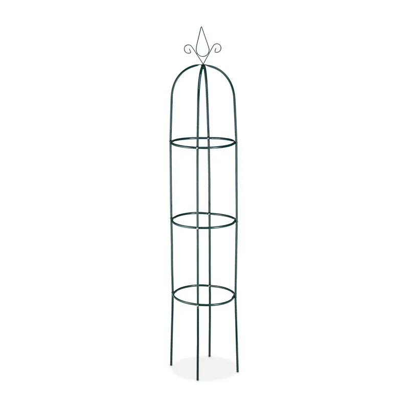 Lot de 2 tuteurs à tomates en fer design décoratif jardin 120 x 30 x 30 cm en métal vert 13_0012025