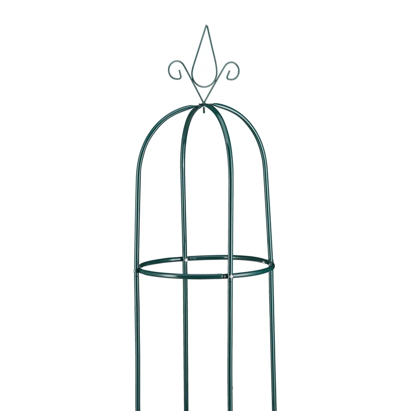 Lot de 2 tuteurs à tomates en fer design décoratif jardin 120 x 30 x 30 cm en métal vert 13_0012025
