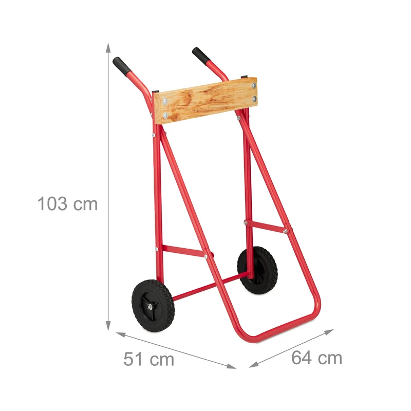 Support de moteur hors-bord pratique pour transport rangement en 80 x 60 x 40 cm en acier rouge 13_0012990