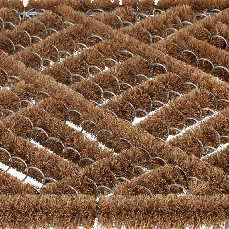 Paillasson grillagé pratique intérieur extérieur 40 x 60 cm en fibres de coco marron 13_0011174