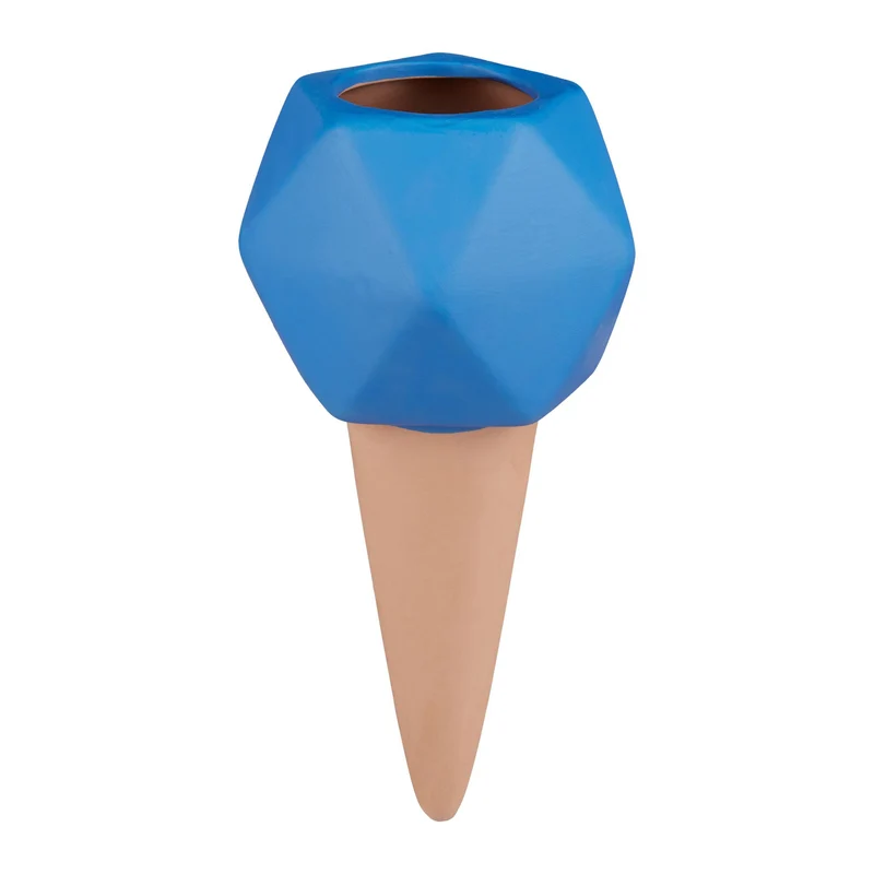 Lot de 4 cônes d'arrosage décoratifs intérieur extérieur 15 cm arrosage dosé pratique en argile bleue 13_0010406