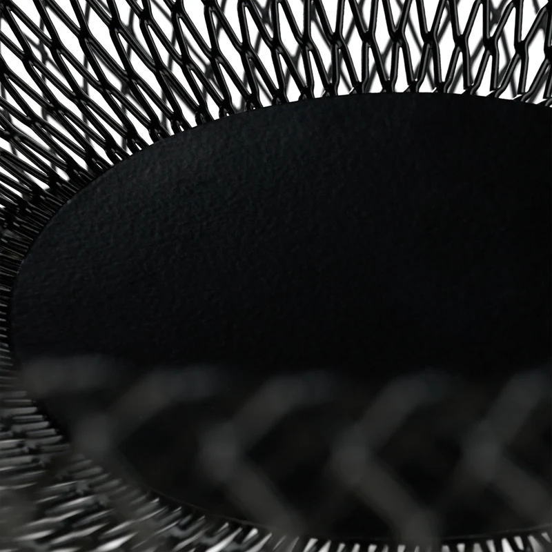 Corbeille à fruits décorative design grillagé cuisine 30 x 30 x 15 cm en métal noir 13_0012885