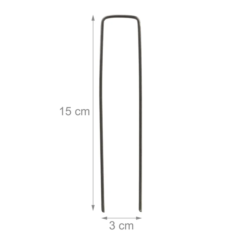 Lot de 150 piquets de jardin en acier anti-corrosion pour fixation de toiles et bâches 15 cm en acier gris 13_0012921