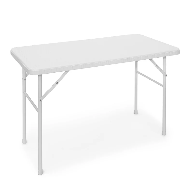 Table pliante rectangulaire jardin 74 x 121,5 x 61,5 cm facile à ranger design moderne en plastique gris 13_0009417