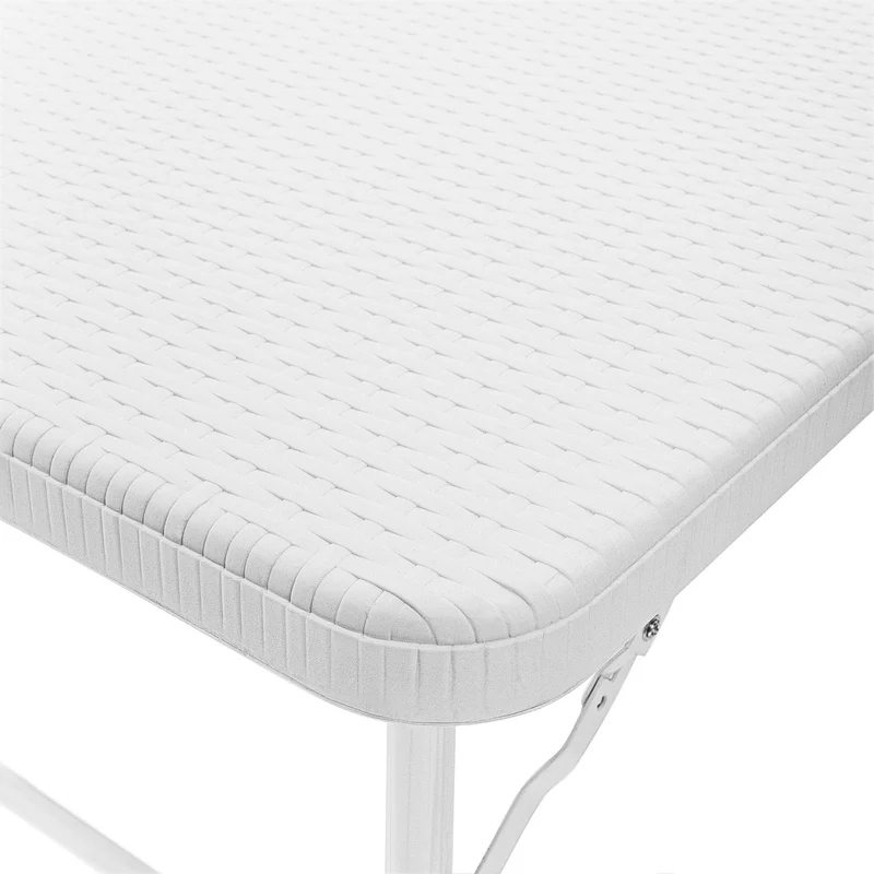 Table pliante rectangulaire jardin 74 x 121,5 x 61,5 cm facile à ranger design moderne en plastique gris 13_0009417