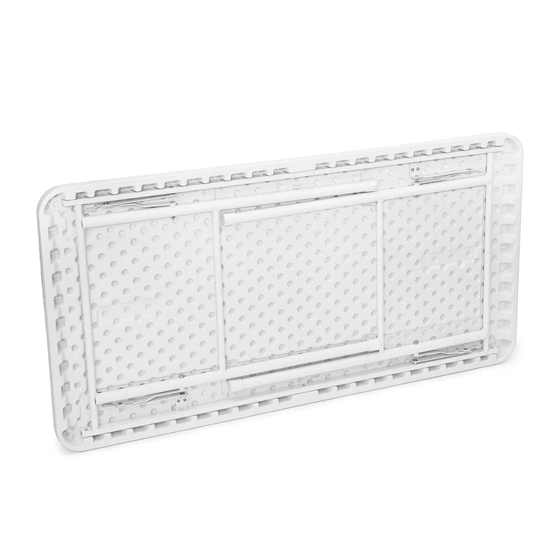 Table pliante rectangulaire jardin 74 x 121,5 x 61,5 cm facile à ranger design moderne en plastique gris 13_0009417