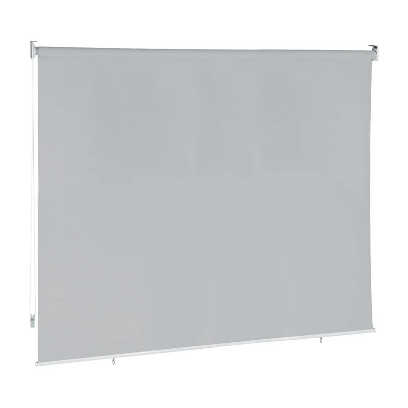 Store vertical de protection contre le soleil 140 x 100 cm fonction roulante moderne en PVC gris 13_0010791