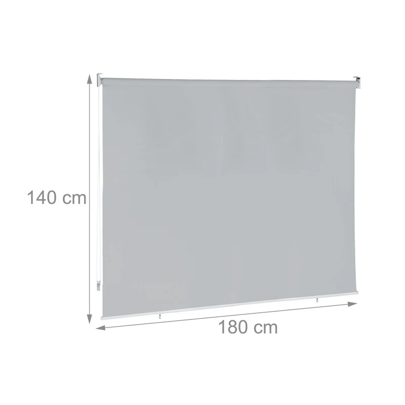 Store vertical de protection contre le soleil 140 x 100 cm fonction roulante moderne en PVC gris 13_0010791