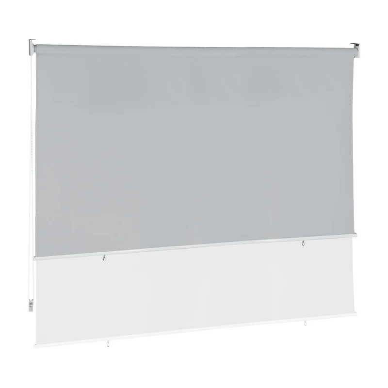 Store vertical de protection contre le soleil 140 x 100 cm fonction roulante moderne en PVC gris 13_0010791