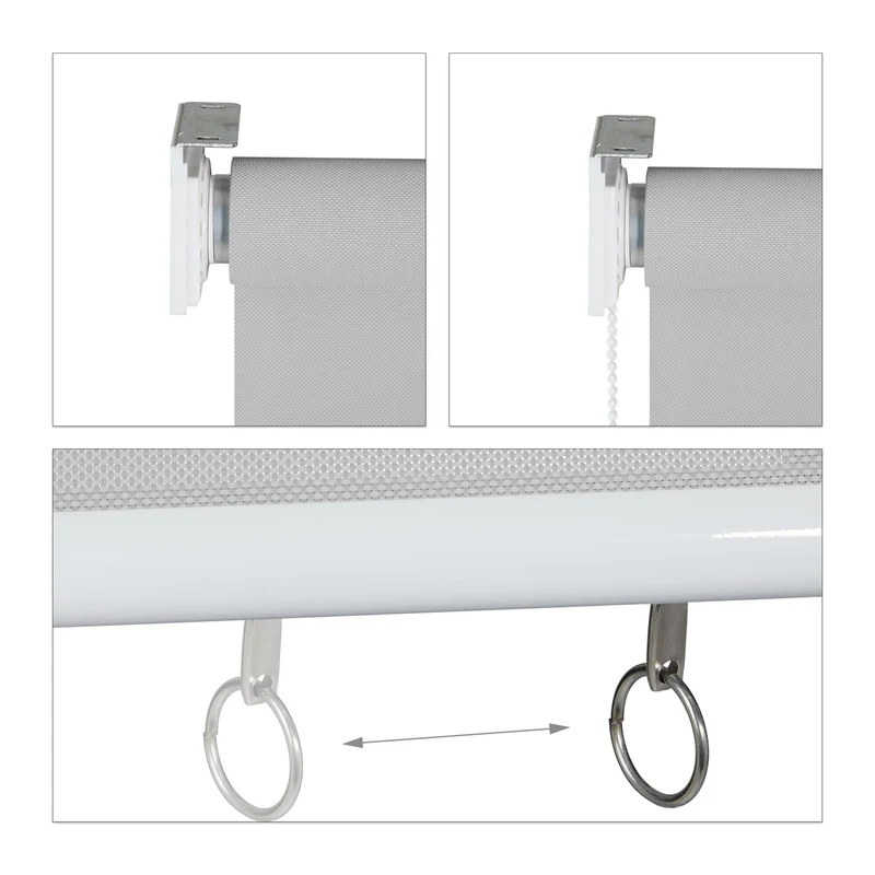 Store vertical de protection contre le soleil 140 x 100 cm fonction roulante moderne en PVC gris 13_0010791