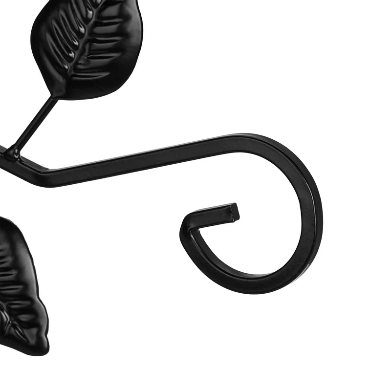 Lot de 2 crochets de suspension décoratifs fer pour murs jardin terrasse extérieur en fer noir 13_0012244