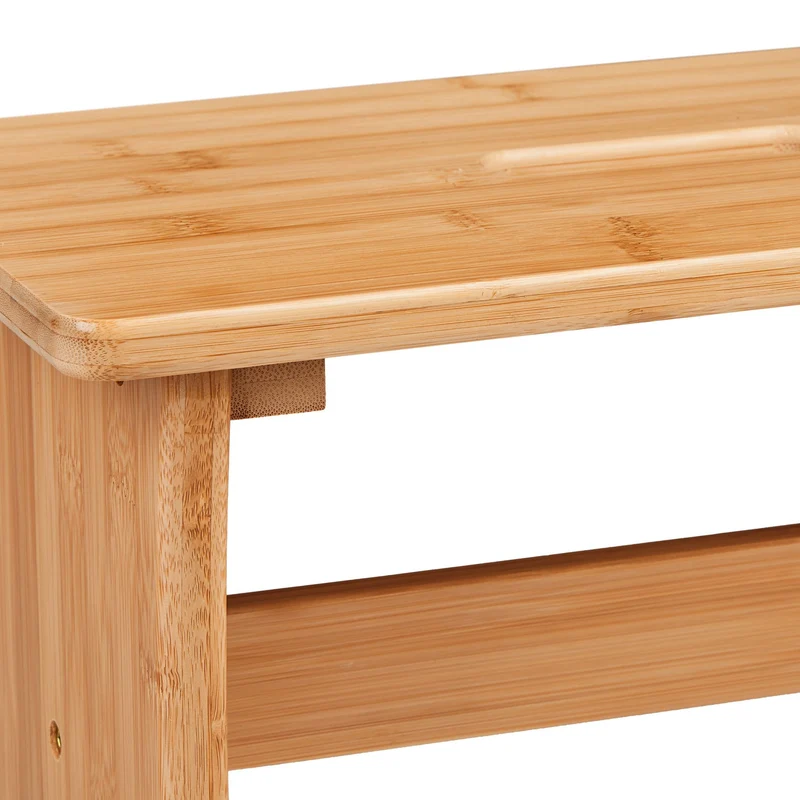 Tabouret de rangement multifonction entrée cuisine salon 40 x 30 x 30 cm en bambou naturel 13_0013594