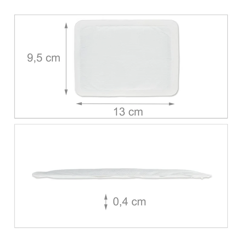 Lot de 10 patchs chauffants autoadhésifs utilisation extérieure réchauffement 0,4 x 13 x 9,5 cm en non tissé blanc 13_0013600