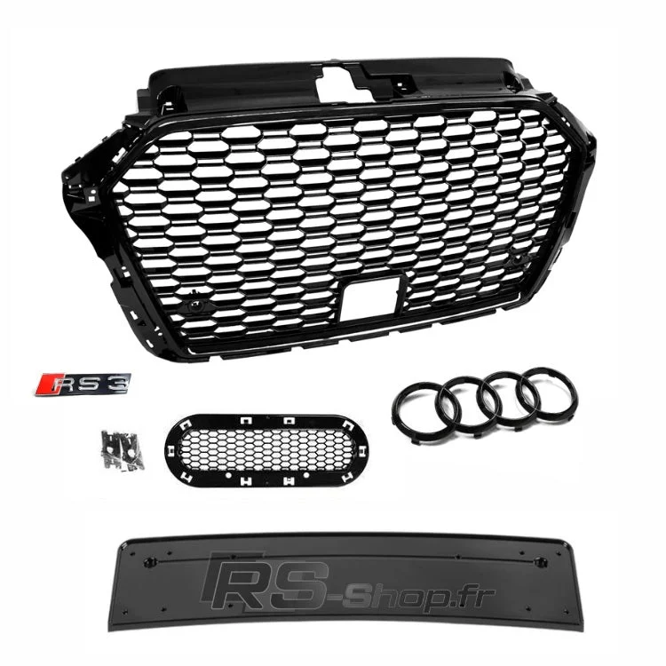 Calandre Noire Nid Abeille Style RS3 Audi A3 S3 8V